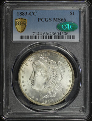 Obverse of this 1883-CC Morgan Dollar PCGS MS-66 CAC
