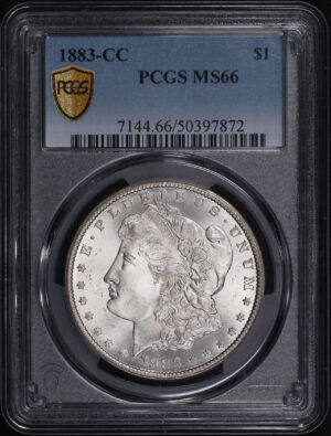 Obverse of this 1883-CC Morgan Dollar PCGS MS-66
