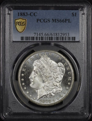 Obverse of this 1883-CC Morgan Dollar PCGS MS-66 PL