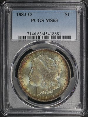 Obverse of this 1883-O Morgan Dollar PCGS MS-63