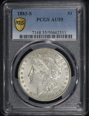 Obverse of this 1883-S Morgan Dollar PCGS AU-55