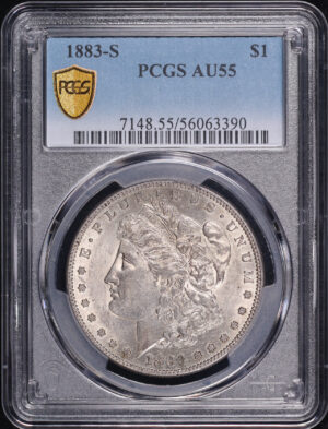 Obverse of this 1883-S Morgan Dollar PCGS AU-55