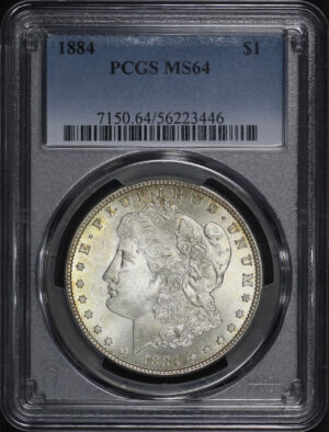 Obverse of this 1884 Morgan Dollar PCGS MS-64