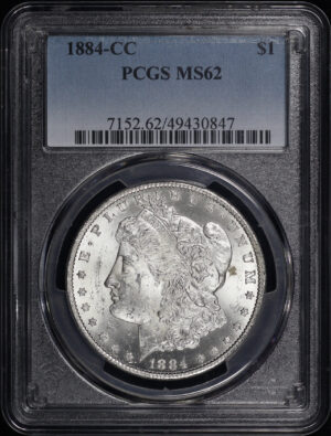 Obverse of this 1884-CC Morgan Dollar PCGS MS-62