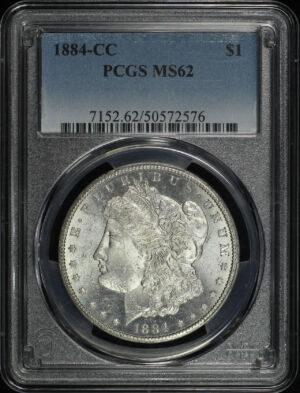 Obverse of this 1884-CC Morgan Dollar PCGS MS-62