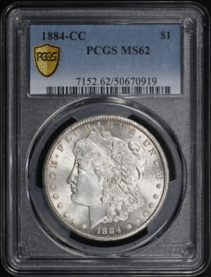 Obverse of this 1884-CC Morgan Dollar PCGS MS-62
