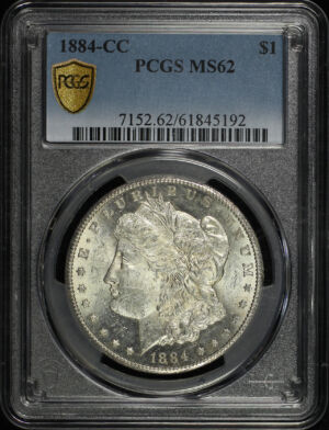 Obverse of this 1884-CC Morgan Dollar PCGS MS-62