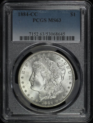 Obverse of this 1884-CC Morgan Dollar PCGS MS-63