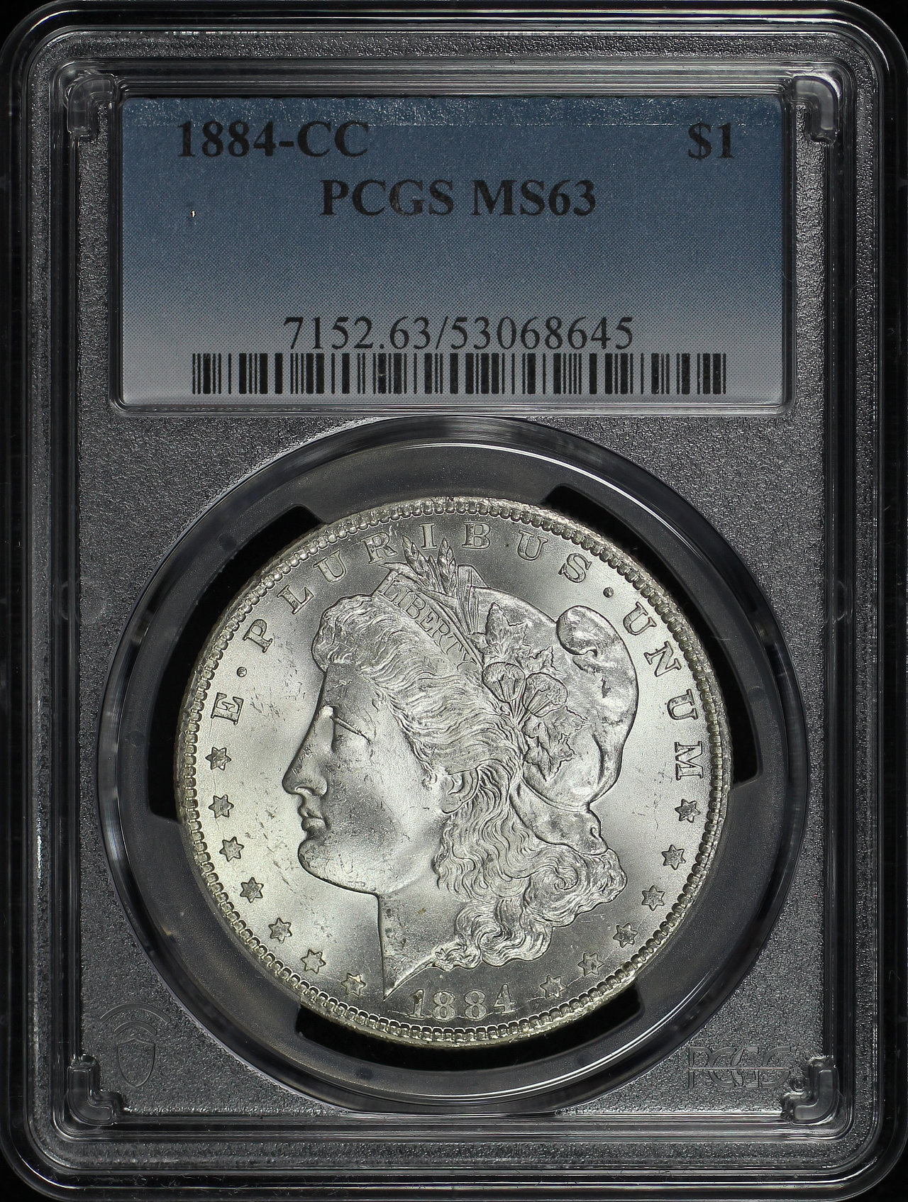 Obverse of this 1884-CC Morgan Dollar PCGS MS-63