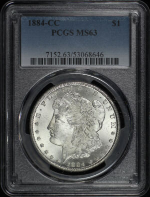 Obverse of this 1884-CC Morgan Dollar PCGS MS-63