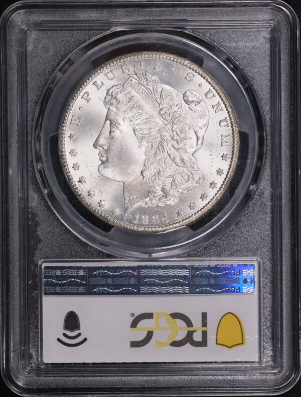 Reverse of this 1884-CC Morgan Dollar PCGS MS-64 – Fireball Reverse Toning