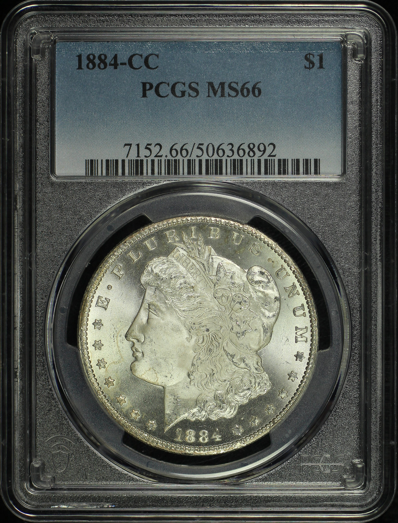 Obverse of this 1884-CC Morgan Dollar PCGS MS-66