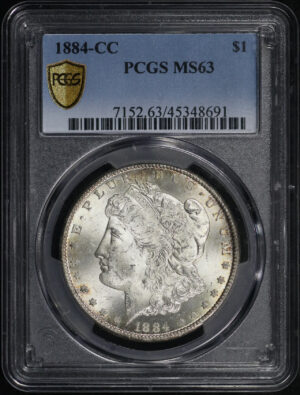 Obverse of this 1884-CC Morgan Dollar PCGS MS-63