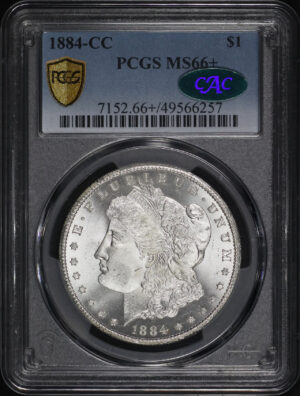 Obverse of this 1884-CC Morgan Dollar PCGS MS-66+ CAC