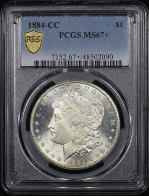 Obverse of this 1884-CC Morgan Dollar PCGS MS-67+