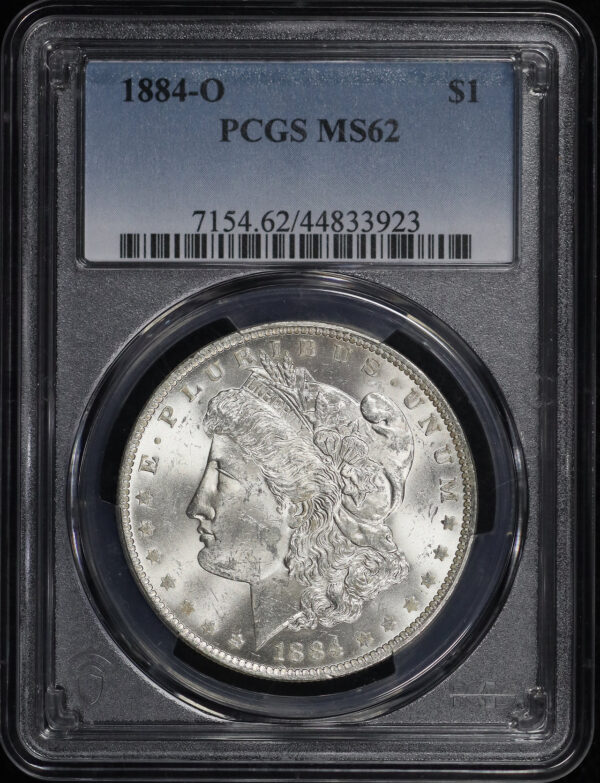 Obverse of this 1884-O Morgan Dollar PCGS MS-62