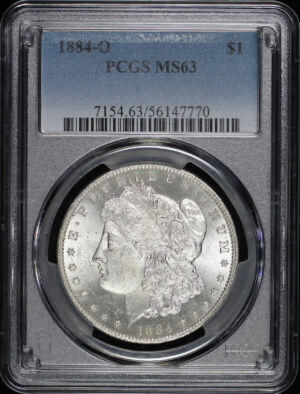 Obverse of this 1884-O Morgan Dollar PCGS MS-63