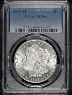 Obverse of this 1884-O Morgan Dollar PCGS MS-63