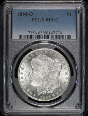 Obverse of this 1884-O Morgan Dollar PCGS MS-63
