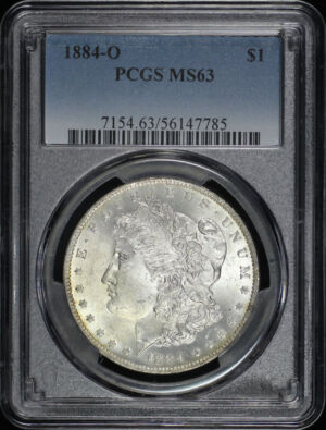 Obverse of this 1884-O Morgan Dollar PCGS MS-63