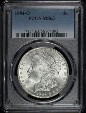 Obverse of this 1884-O Morgan Dollar PCGS MS-63