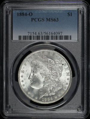 Obverse of this 1884-O Morgan Dollar PCGS MS-63