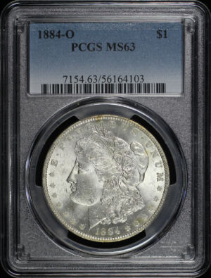 Obverse of this 1884-O Morgan Dollar PCGS MS-63