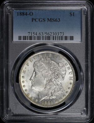 Obverse of this 1884-O Morgan Dollar PCGS MS-63