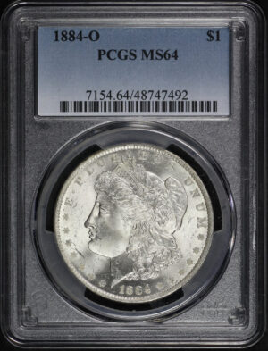 Obverse of this 1884-O Morgan Dollar PCGS MS-64