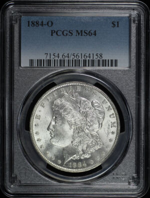 Obverse of this 1884-O Morgan Dollar PCGS MS-64