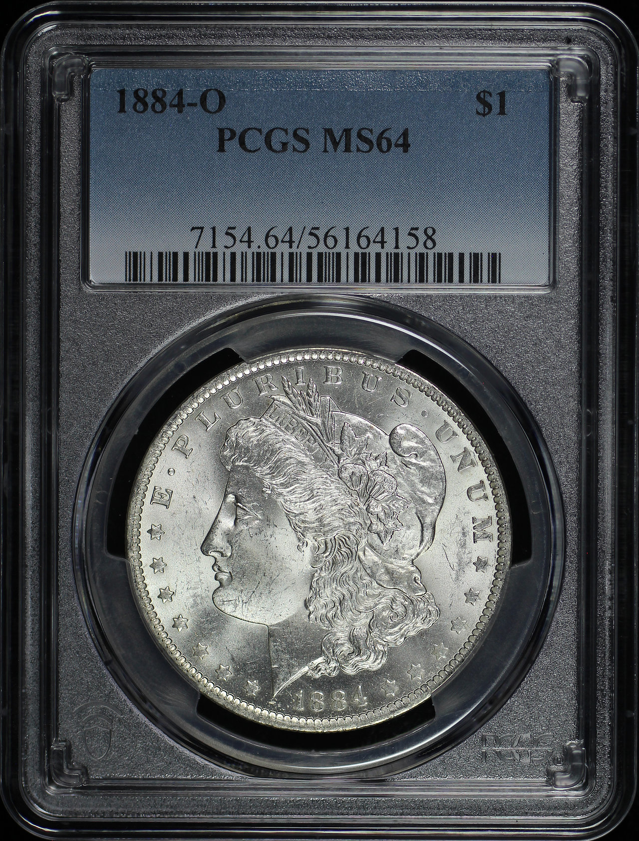 Obverse of this 1884-O Morgan Dollar PCGS MS-64