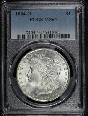 Obverse of this 1884-O Morgan Dollar PCGS MS-64