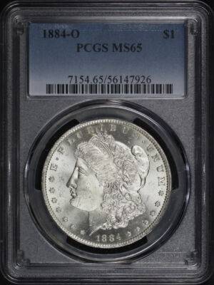 Obverse of this 1884-O Morgan Dollar PCGS MS-65