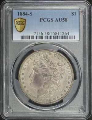 Obverse of this 1884-S Morgan Dollar PCGS AU-58