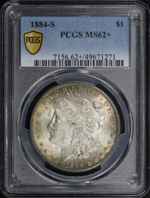Obverse of this 1884-S Morgan Dollar PCGS MS-62+