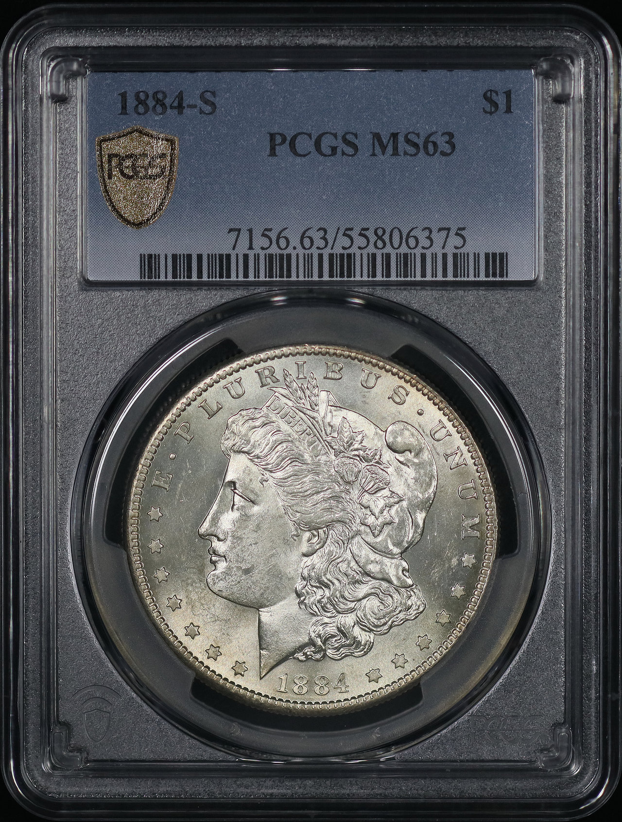 Obverse of this 1884-S Morgan Dollar PCGS MS-63