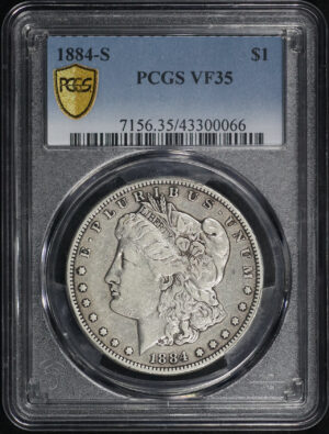 Obverse of this 1884-S Morgan Dollar PCGS VF-35
