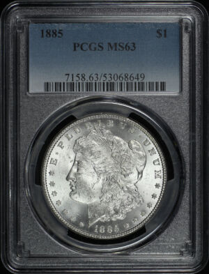 Obverse of this 1885 Morgan Dollar PCGS MS-63