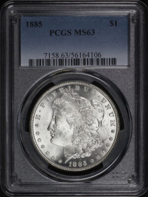Obverse of this 1885 Morgan Dollar PCGS MS-63