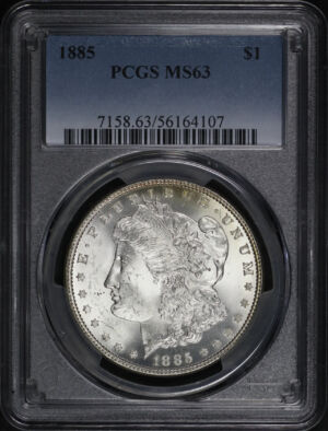 Obverse of this 1885 Morgan Dollar PCGS MS-63