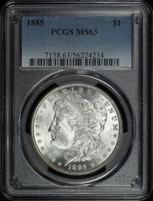 Obverse of this 1885 Morgan Dollar PCGS MS-63