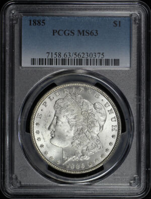 Obverse of this 1885 Morgan Dollar PCGS MS-63