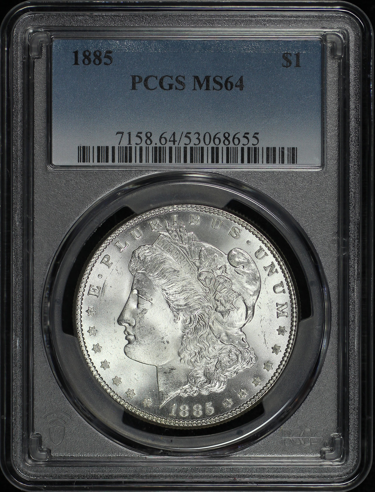 Obverse of this 1885 Morgan Dollar PCGS MS-64