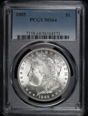 Obverse of this 1885 Morgan Dollar PCGS MS-64