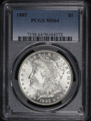 Obverse of this 1885 Morgan Dollar PCGS MS-64