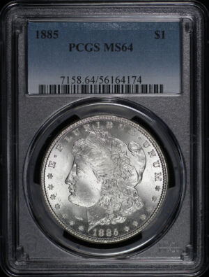 Obverse of this 1885 Morgan Dollar PCGS MS-64