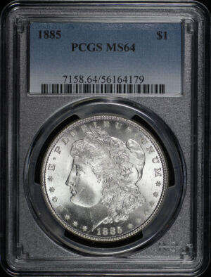 Obverse of this 1885 Morgan Dollar PCGS MS-64