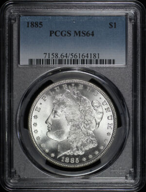 Obverse of this 1885 Morgan Dollar PCGS MS-64
