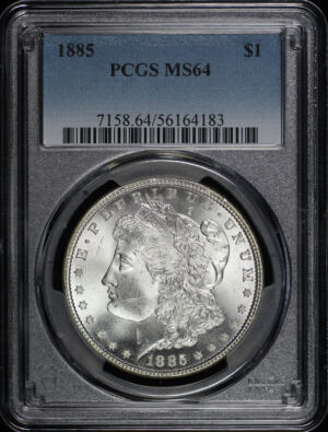Obverse of this 1885 Morgan Dollar PCGS MS-64