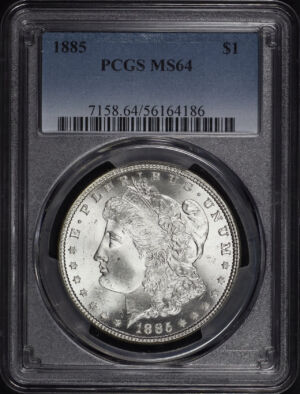 Obverse of this 1885 Morgan Dollar PCGS MS-64
